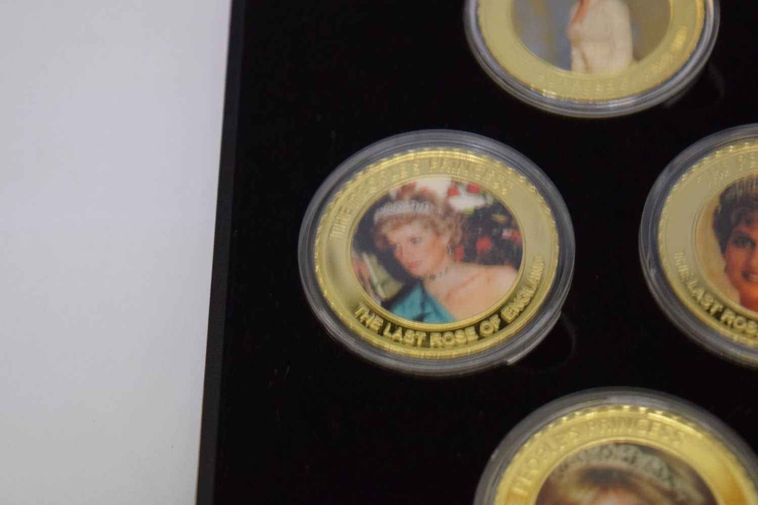 Gold plated limited edition ten coin set commemorating the life of Princess of Wales - Image 3 of 6