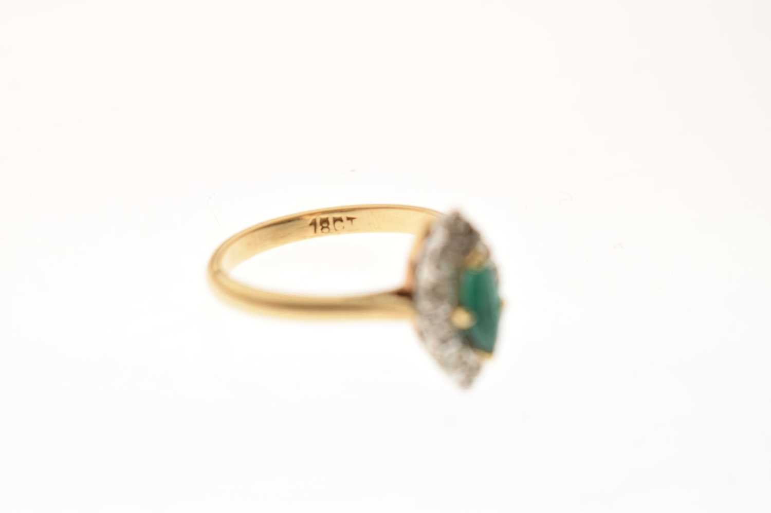 Emerald and diamond 18ct gold cluster ring - Image 5 of 6