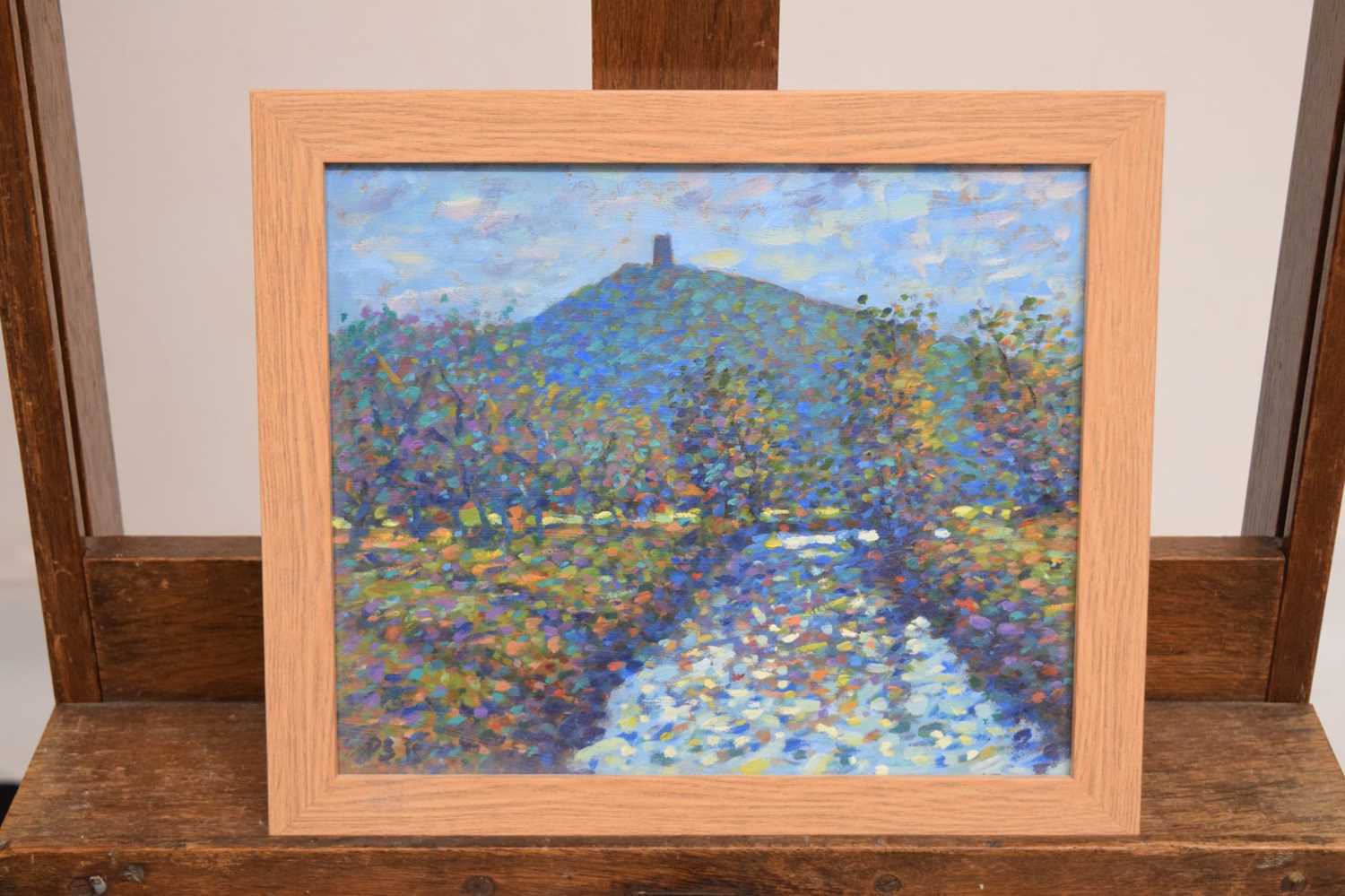 Paul Stephens - Oil on board - 'Glastonbury Tor & Levels' - Image 7 of 8