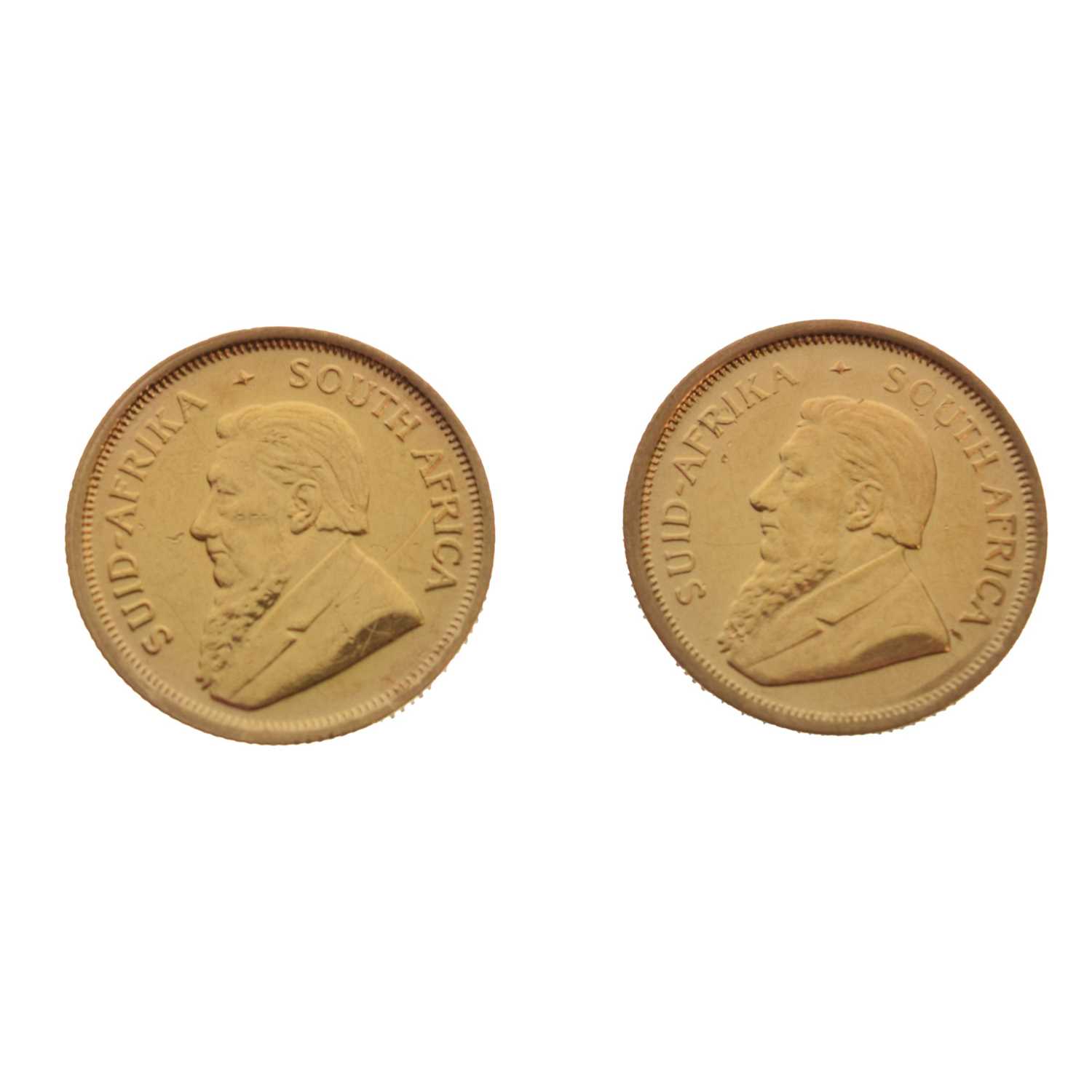 Two South African Fine Gold 1/10 Krugerrand, 1985