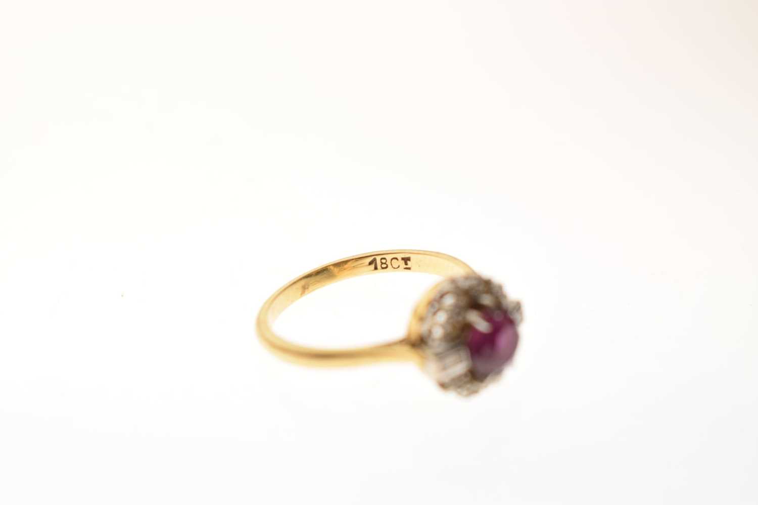 Ruby and diamond 18ct gold cluster ring - Image 6 of 6