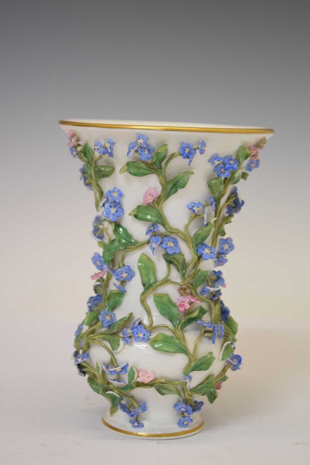 Meissen floral encrusted porcelain vase - Image 3 of 6