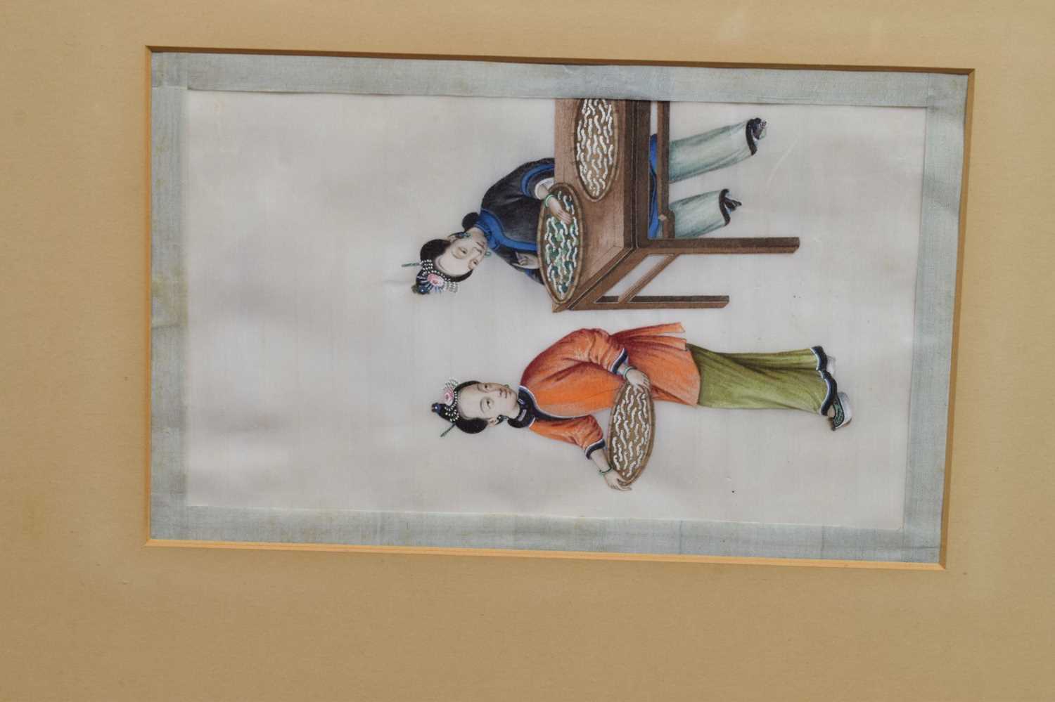 Five 19th century Chinese watercolours on pith paper - Image 10 of 33