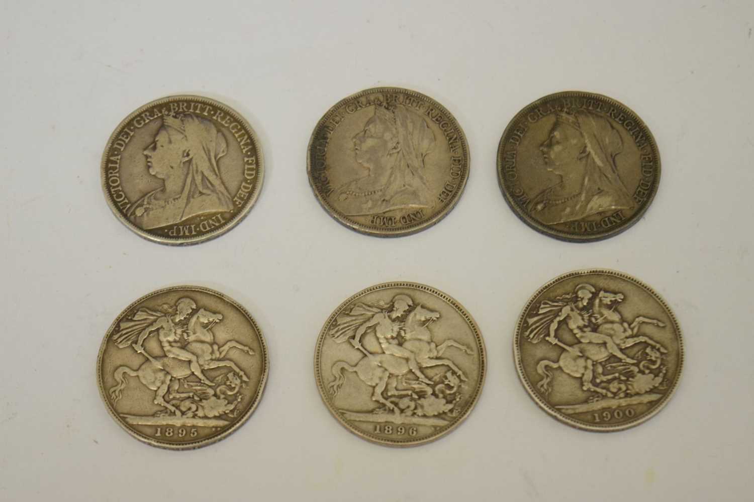 Six Queen Victoria silver Crowns - Image 2 of 2