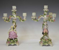 Pair of German porcelain candelabras