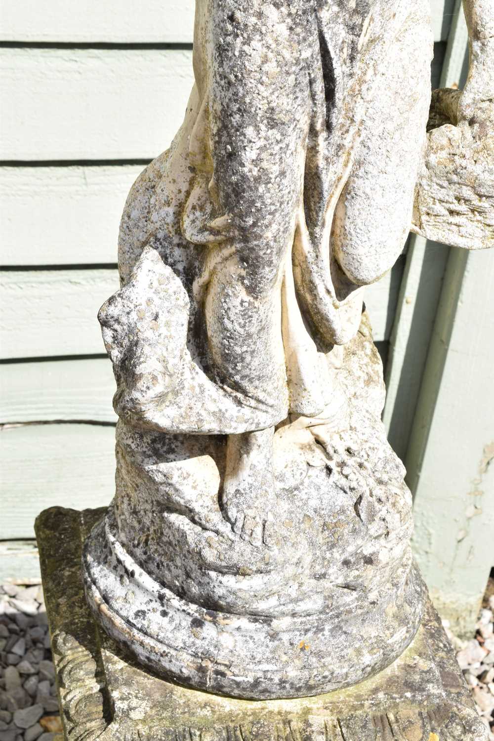 Two large composition stone garden statues of classical maidens - Image 6 of 6