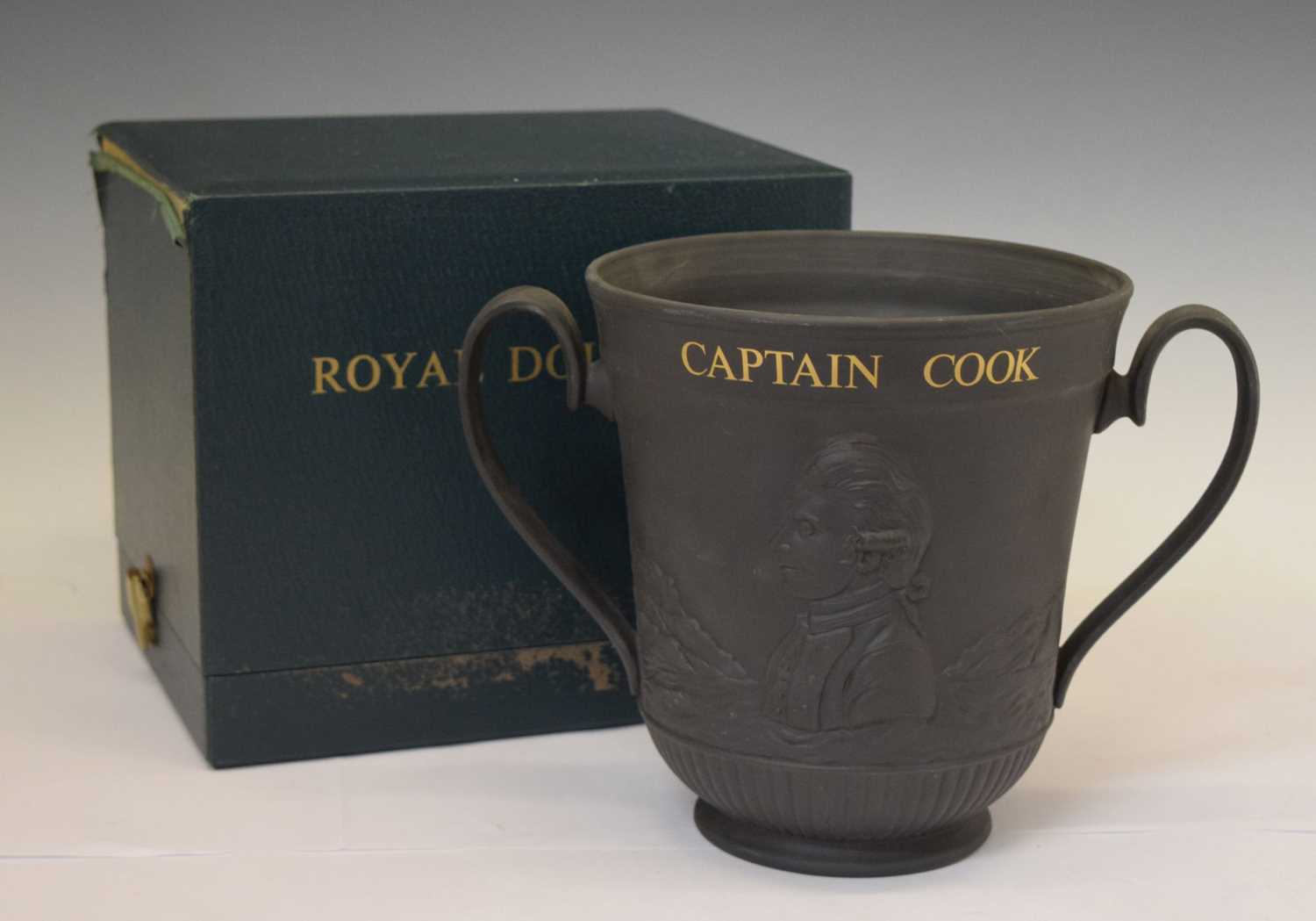 Royal Doulton - Black basalt limited edition Captain Cook Bicentenary loving cup