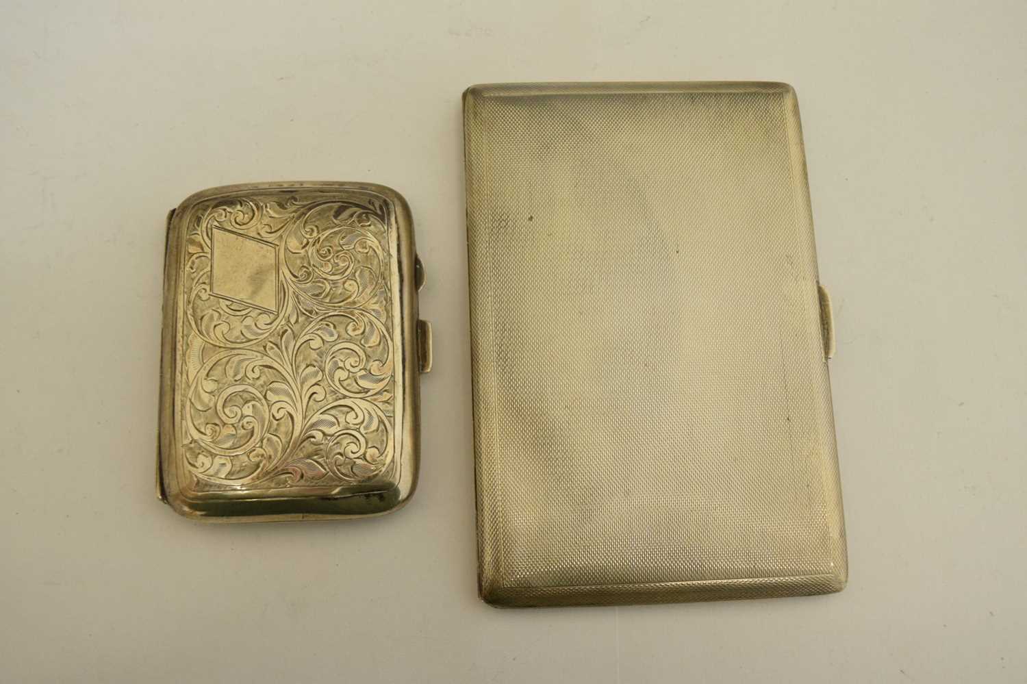 Two silver cigarette cases - Bild 2 aus 7