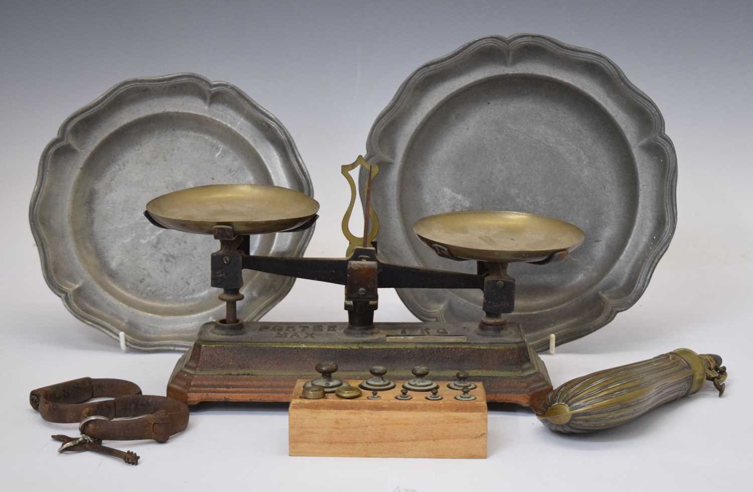 Two 19th century pewter plates with shaped rims