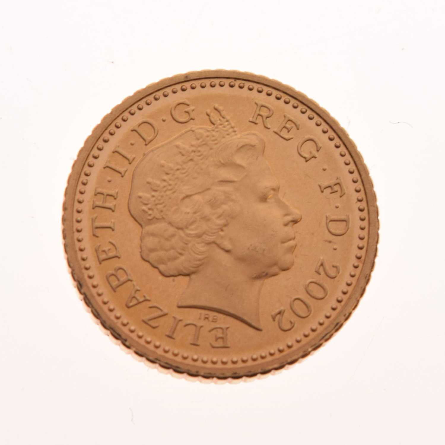 Queen Elizabeth II gold 5p coin, 2002