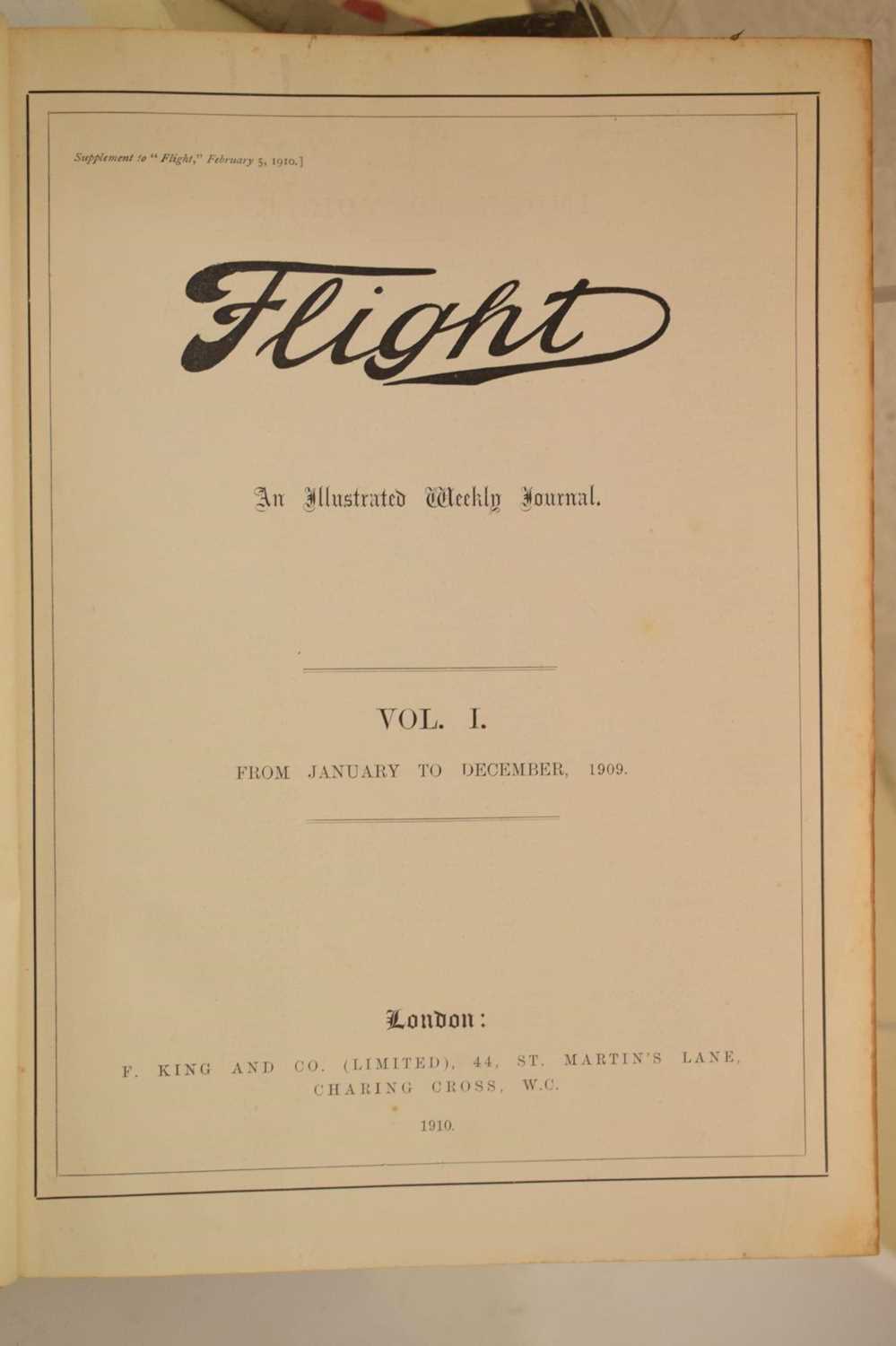 'Flight, First Aero Weekly in the World, A Journal of Aerial Locomotion and Transport', Volumes I-VI - Image 6 of 9