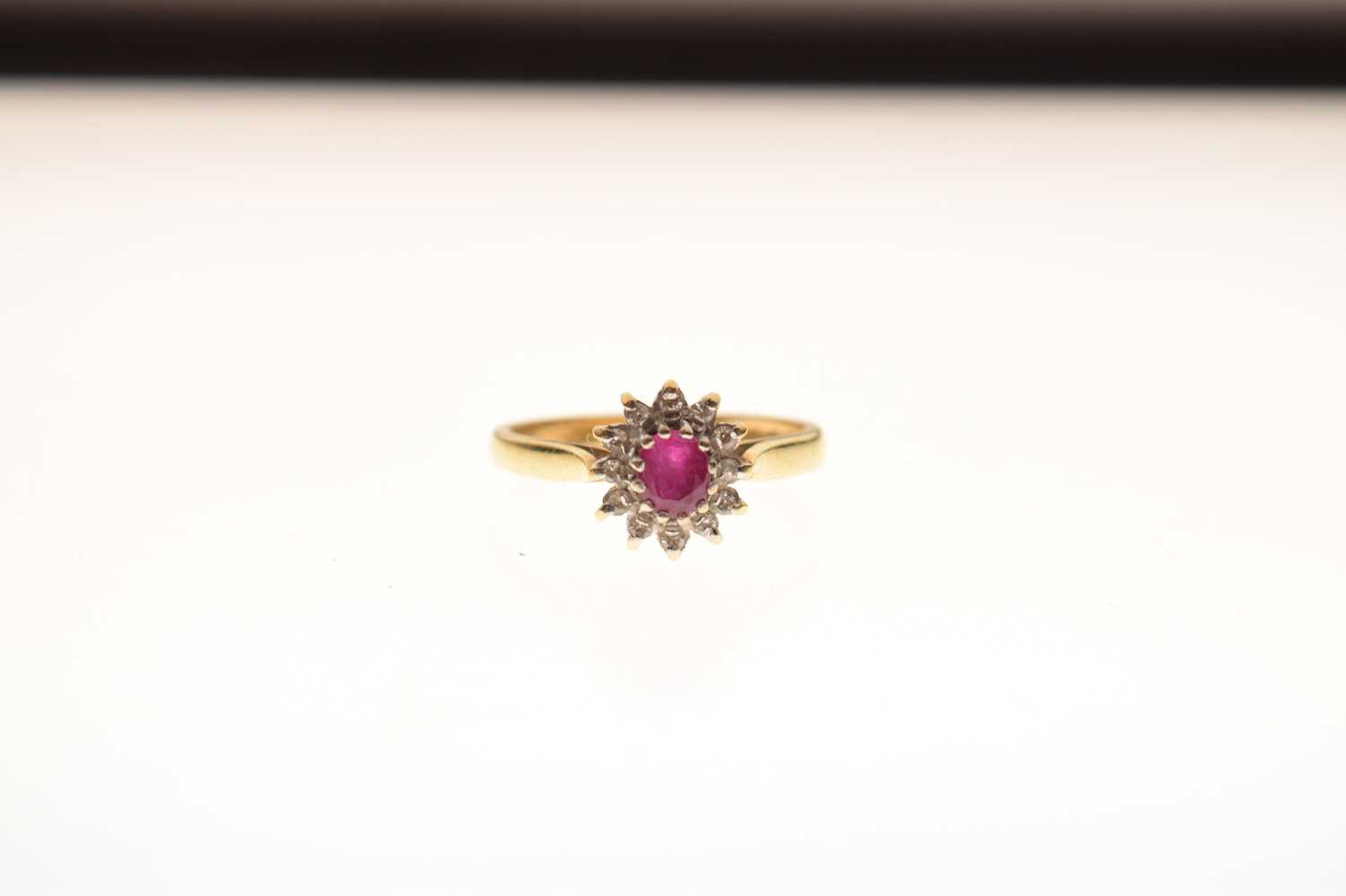 18ct gold, ruby and diamond cluster ring - Image 7 of 7