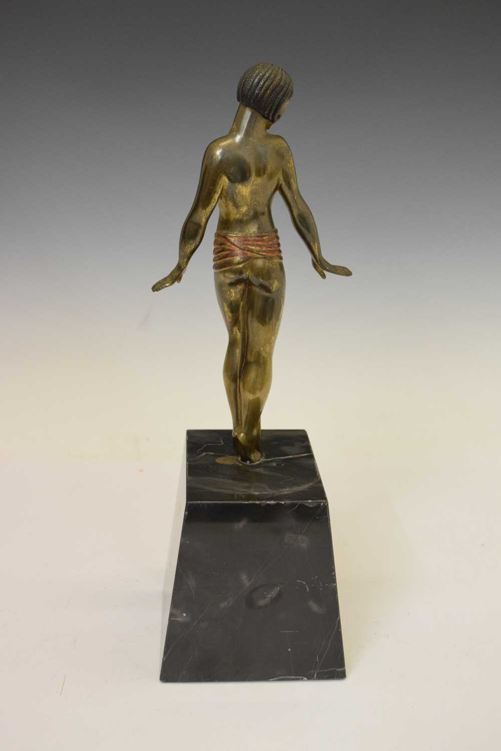 Reproduction bronzed figure of an Art Deco-style dancer - Image 7 of 9
