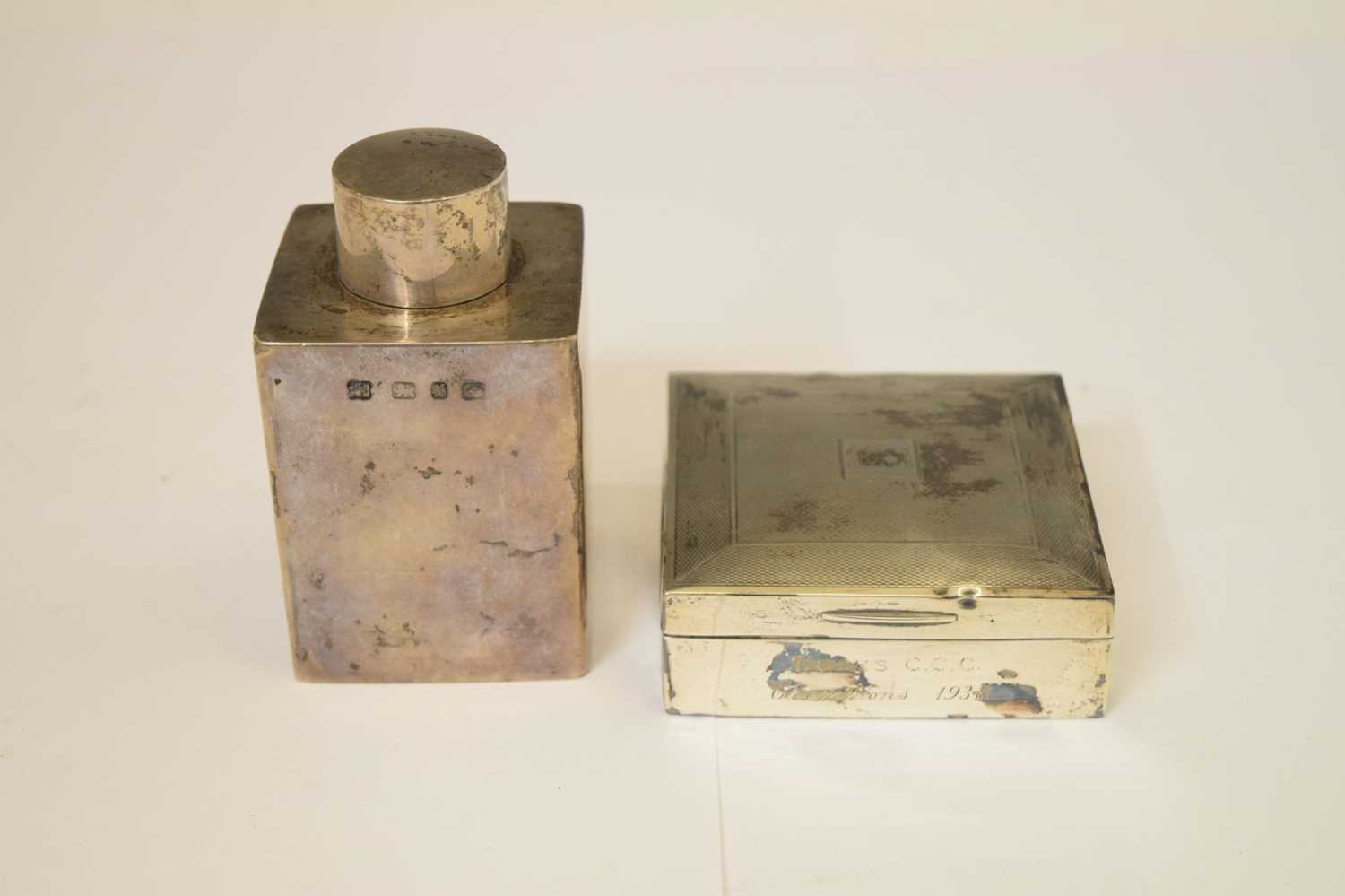 Victorian silver tea-caddy and a silver table-top box - Image 2 of 9