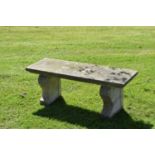 Composition stone garden seat