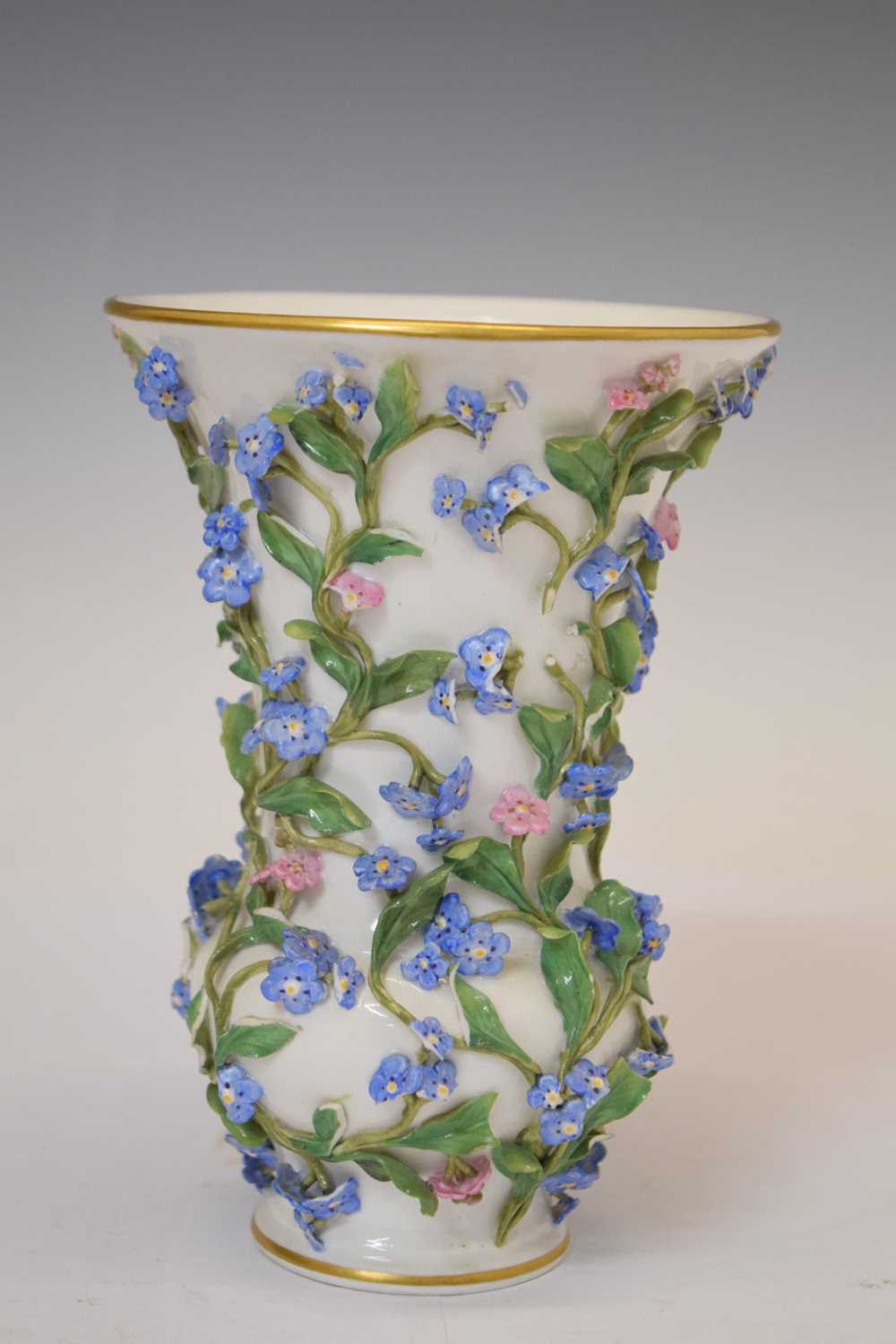 Meissen floral encrusted porcelain vase - Image 4 of 6