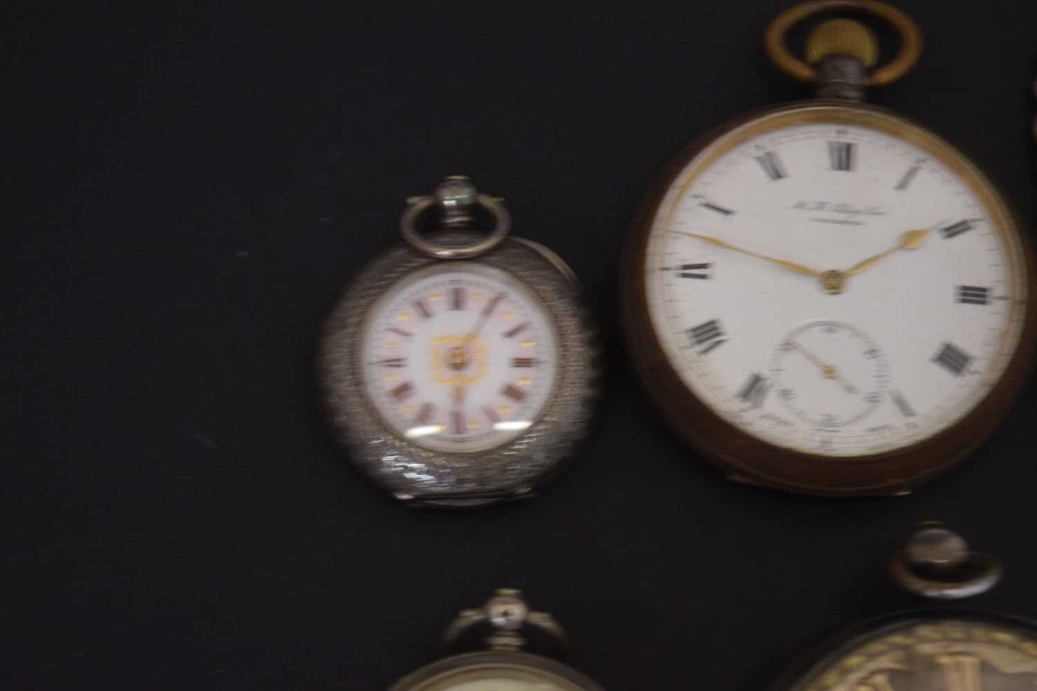 Victorian silver cased open-face pocket watch and assorted fob watches - Image 6 of 12