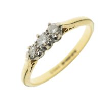 18ct gold diamond three-stone ring