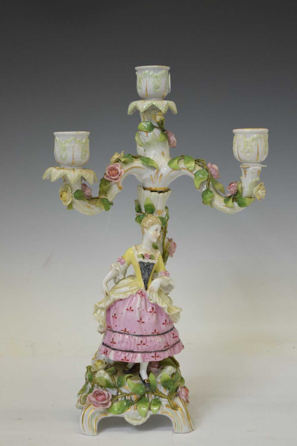 Pair of German porcelain candelabras - Image 2 of 9