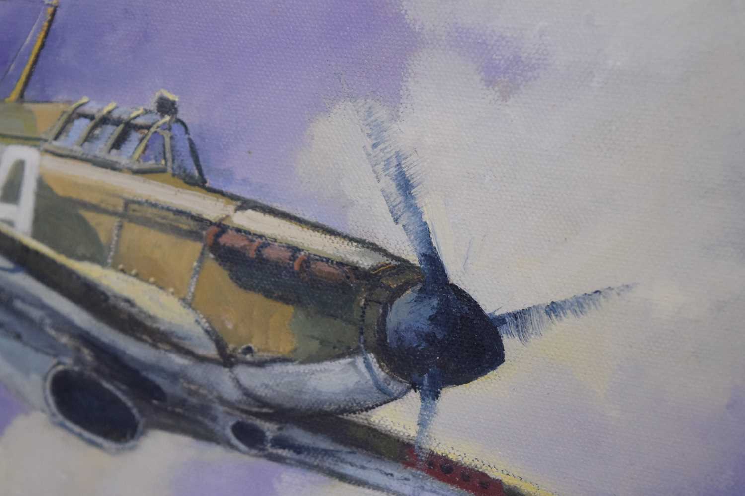 Alan King (1946-2013) - Oil on canvas - 'Hurricane VC' - Image 3 of 3