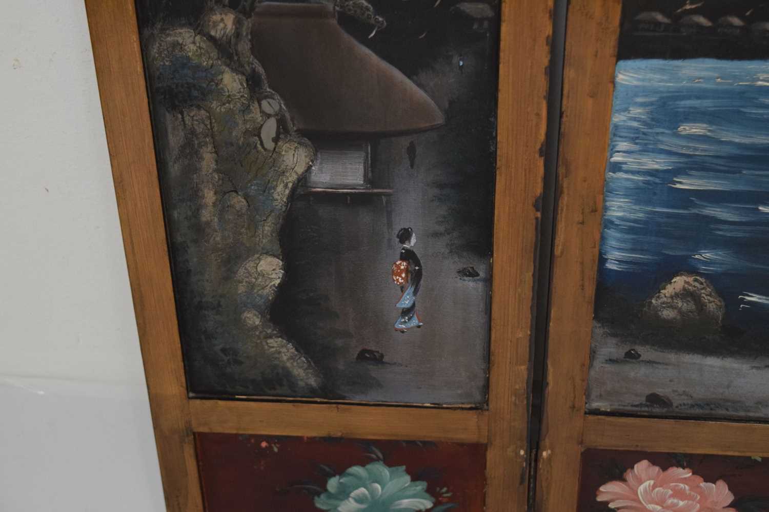 Early 20th century Japanese folding table screen with view of Mount Fuji - Image 15 of 33