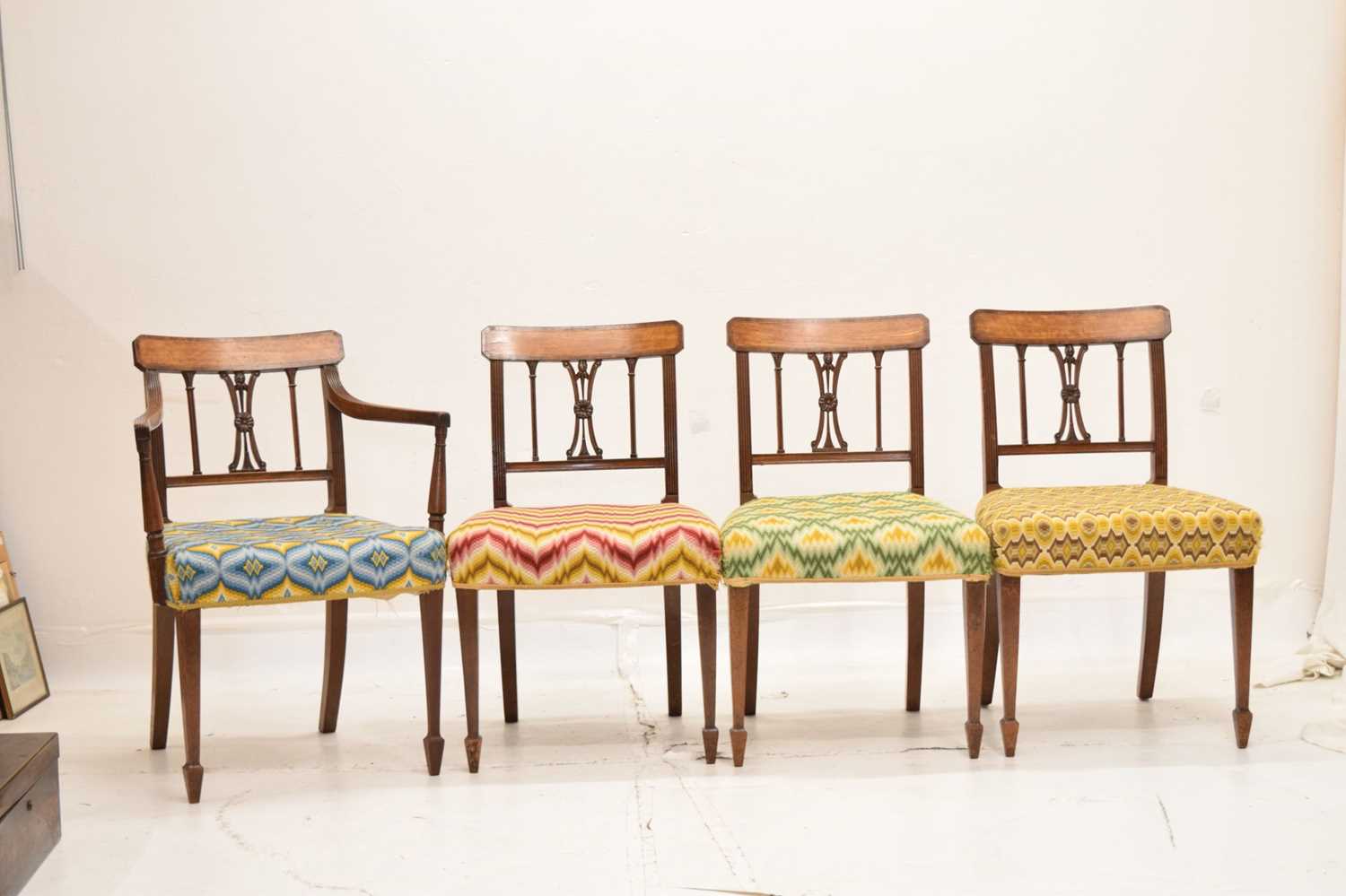 Set of eight Regency mahogany inlaid dining chairs - Image 13 of 20