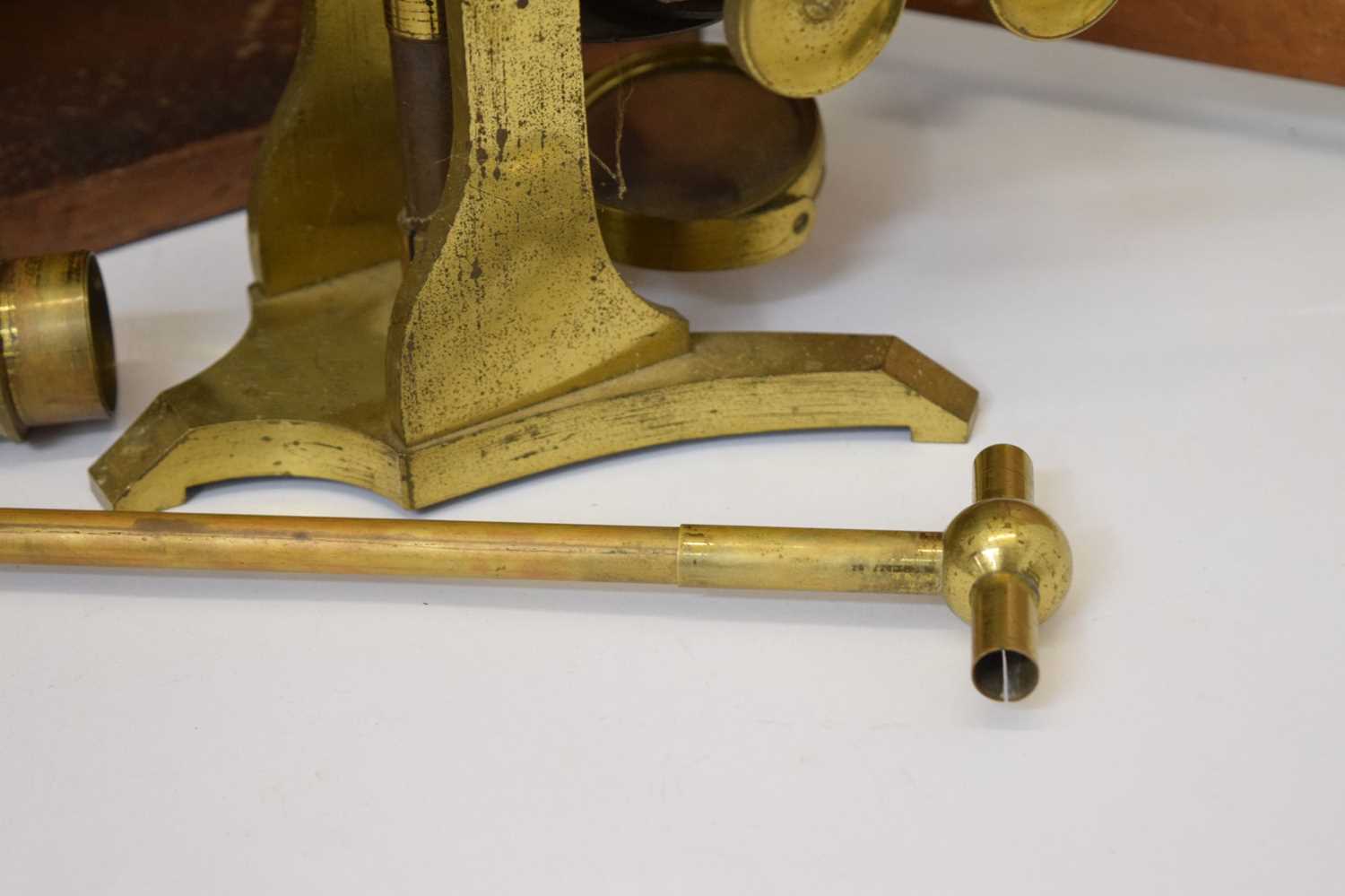 Victorian lacquered brass microscope, Long of London - Image 5 of 14