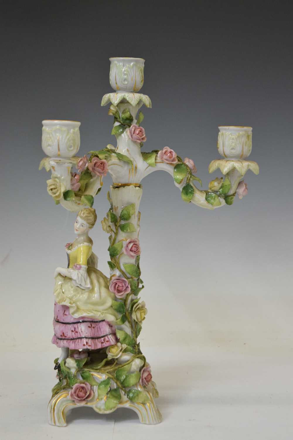 Pair of German porcelain candelabras - Image 5 of 9