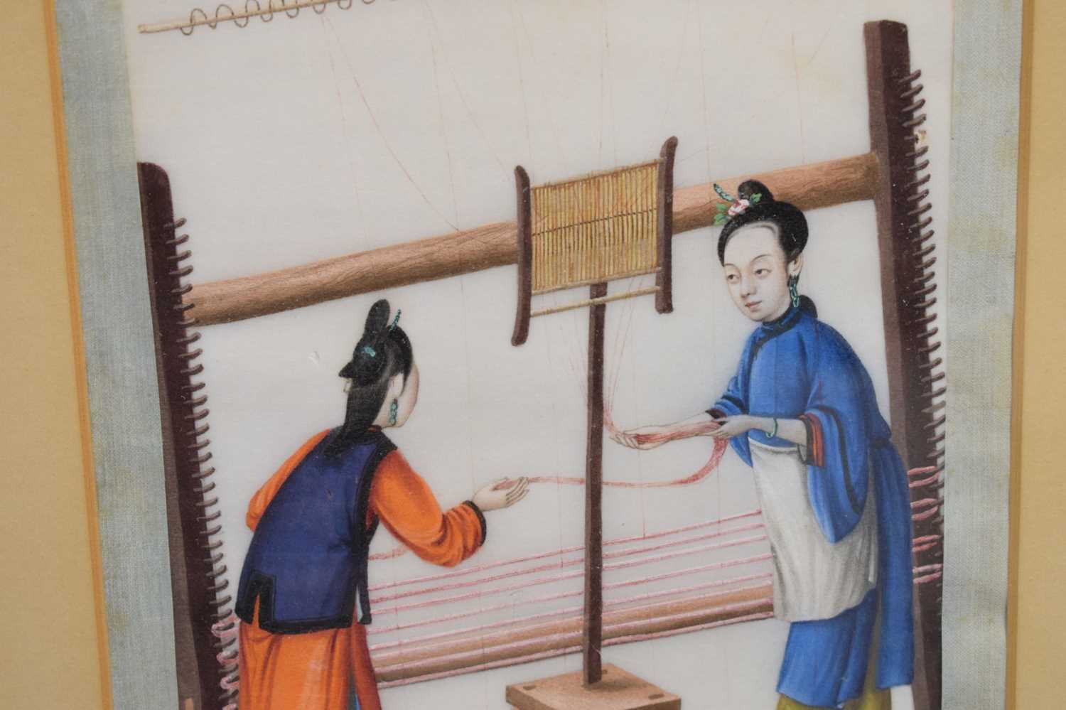 Five 19th century Chinese watercolours on pith paper - Image 21 of 33