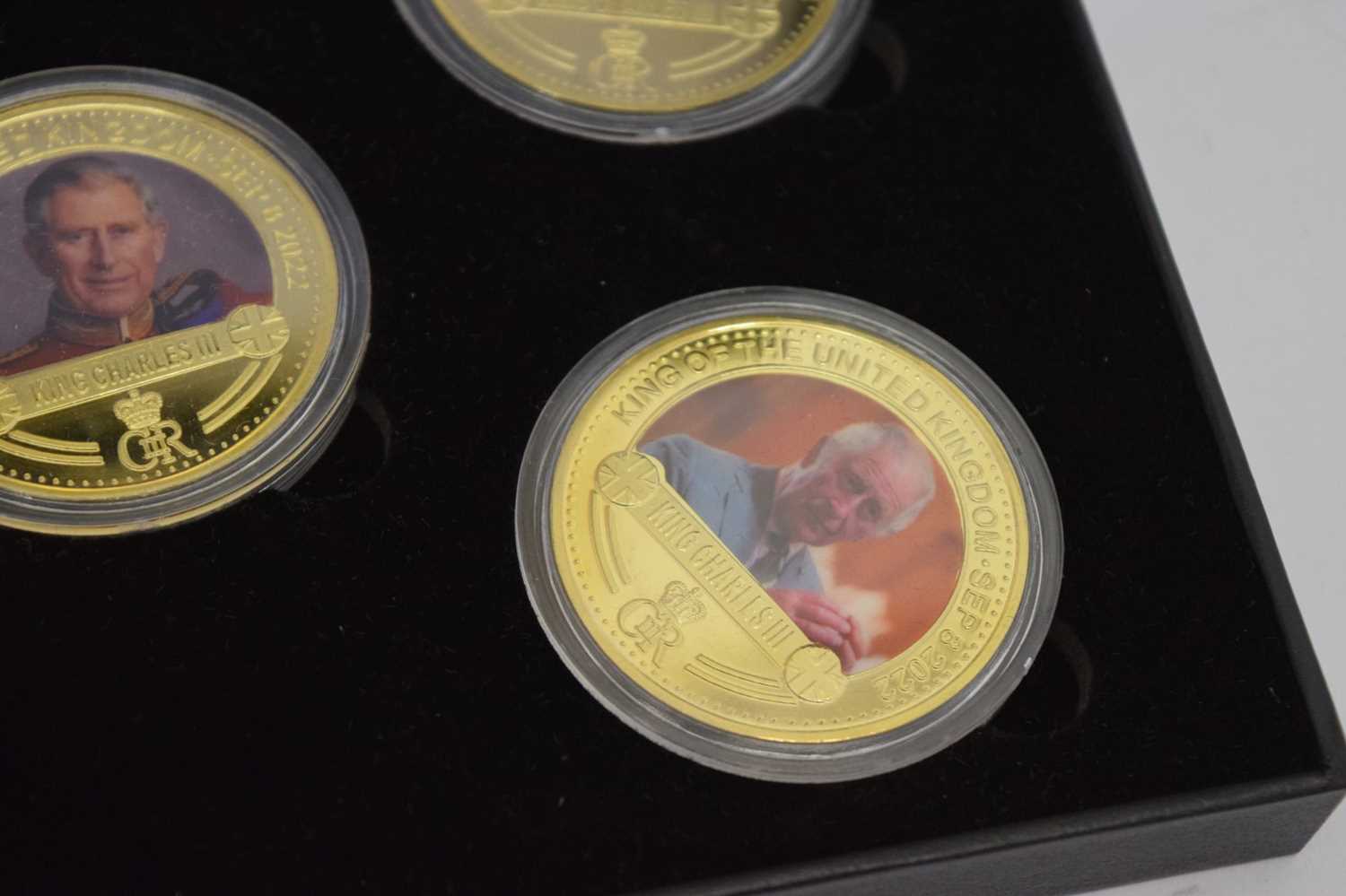 Gold-plated limited edition five-coin set commemorating Charles III - Image 7 of 7