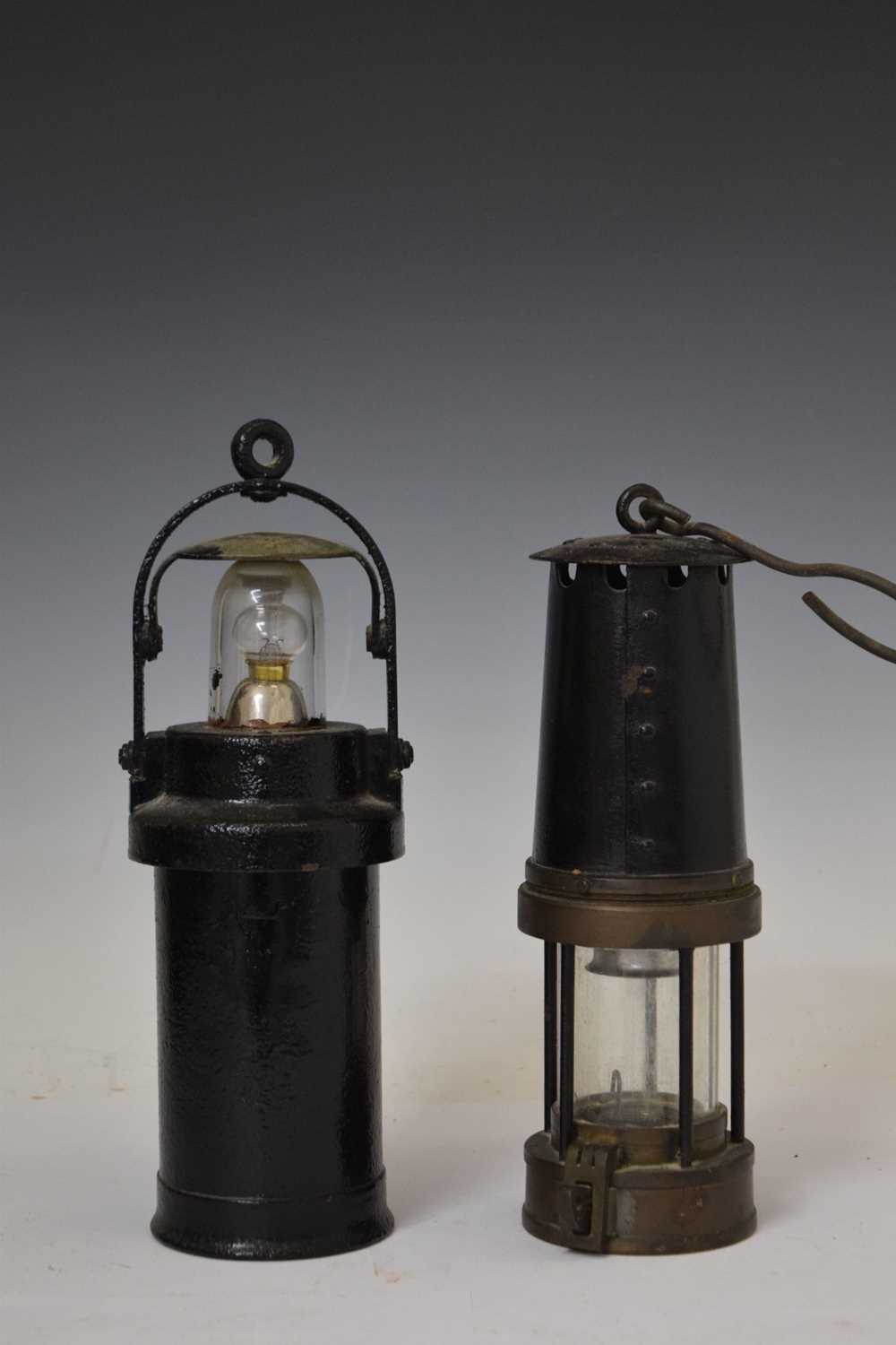 Four lamps including G.P.O type 3 miner's lamp (Gateshead-on-Tyne) - Image 4 of 12