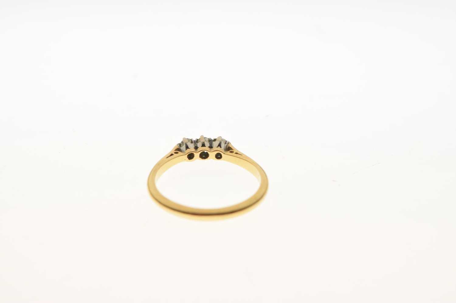 18ct gold diamond three-stone ring - Bild 4 aus 7