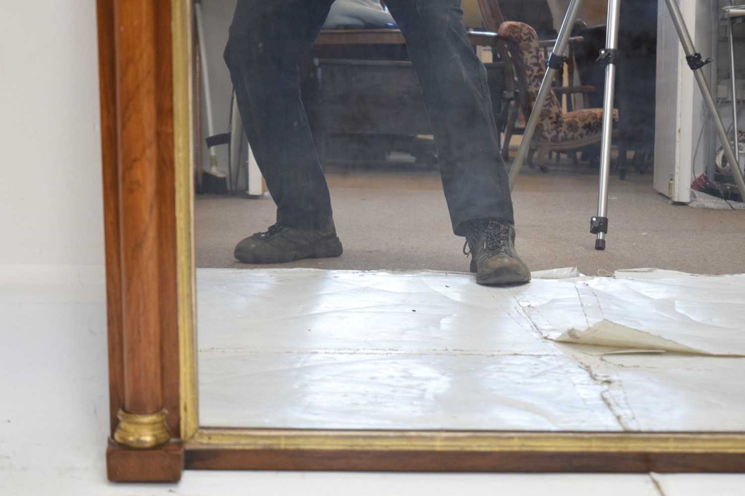 19th century rosewood overmantel mirror - Image 4 of 6