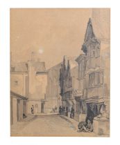 William James Muller (1812-1845) - En Grisaille watercolour - St Nicholas Street