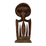 Ethnographica - Carved wooden skull hook / hanger or 'Agiba', Kerewa people, Papua New Guinea