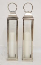 Pair of modern candle lanterns