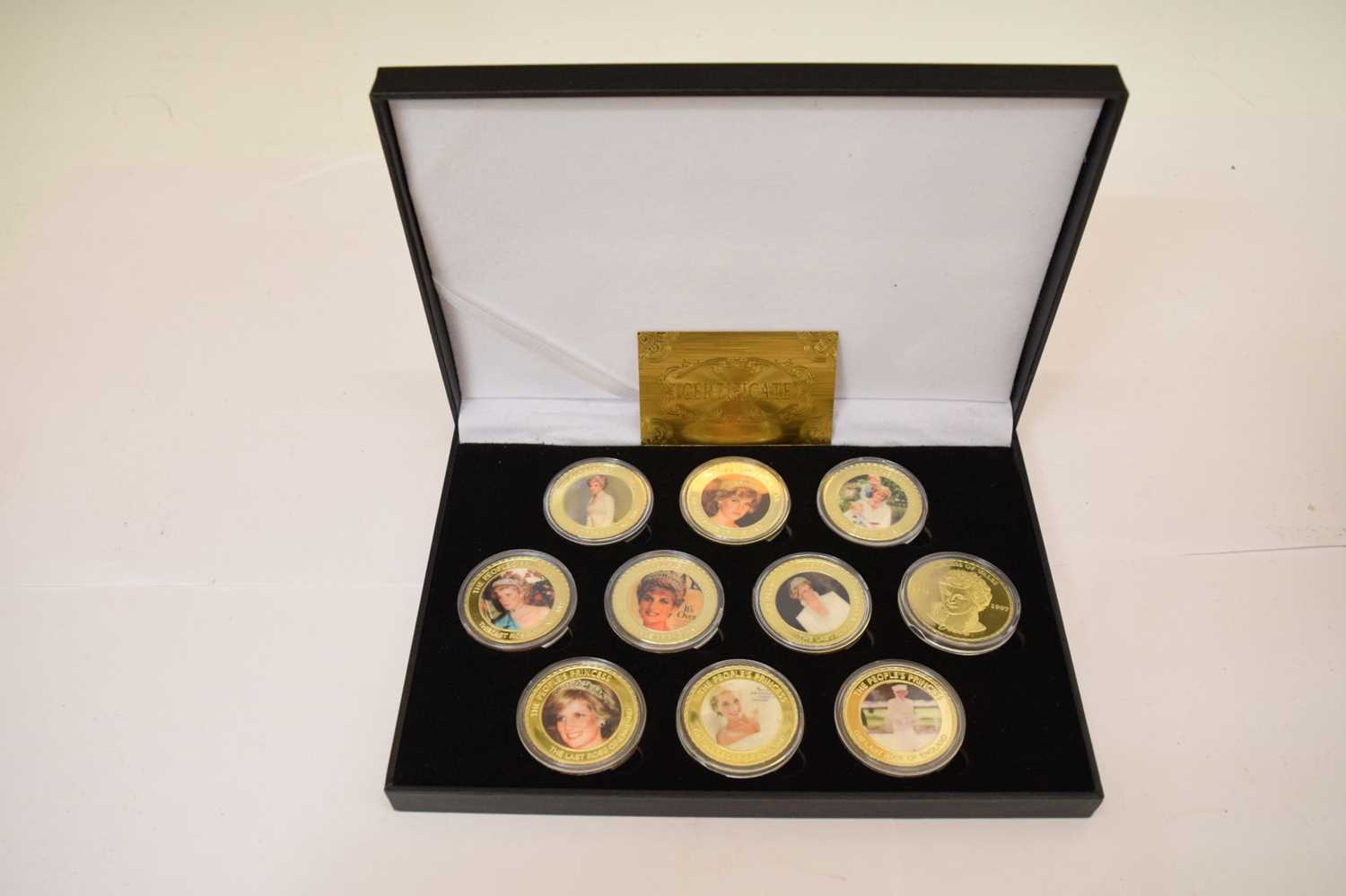 Gold plated limited edition ten coin set commemorating the life of Princess of Wales - Image 2 of 6