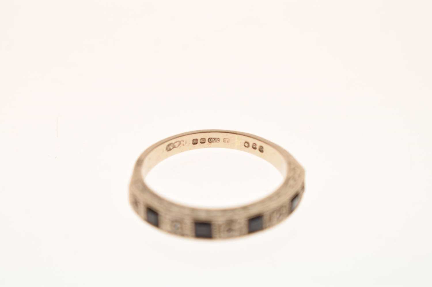 Sapphire and diamond 18ct white gold half eternity ring - Image 5 of 6