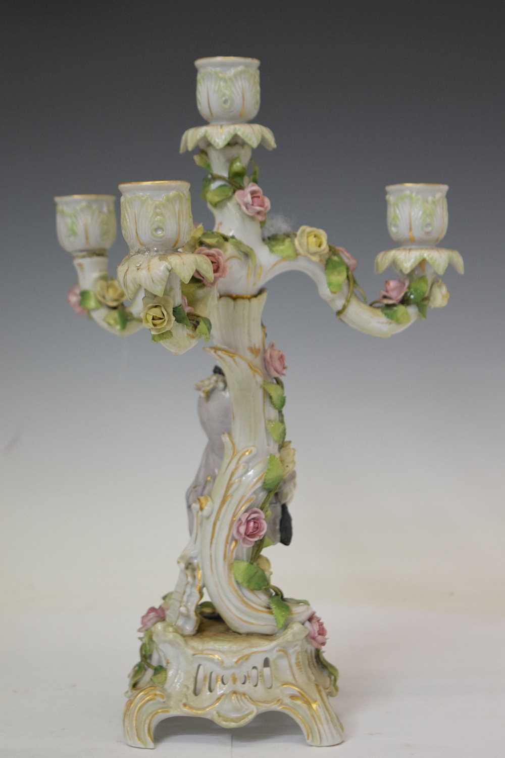 Pair of German porcelain candelabras - Image 8 of 9