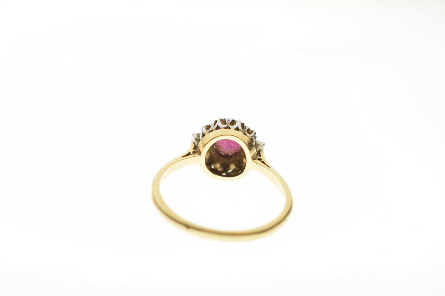 Ruby and diamond 18ct gold cluster ring - Image 4 of 6