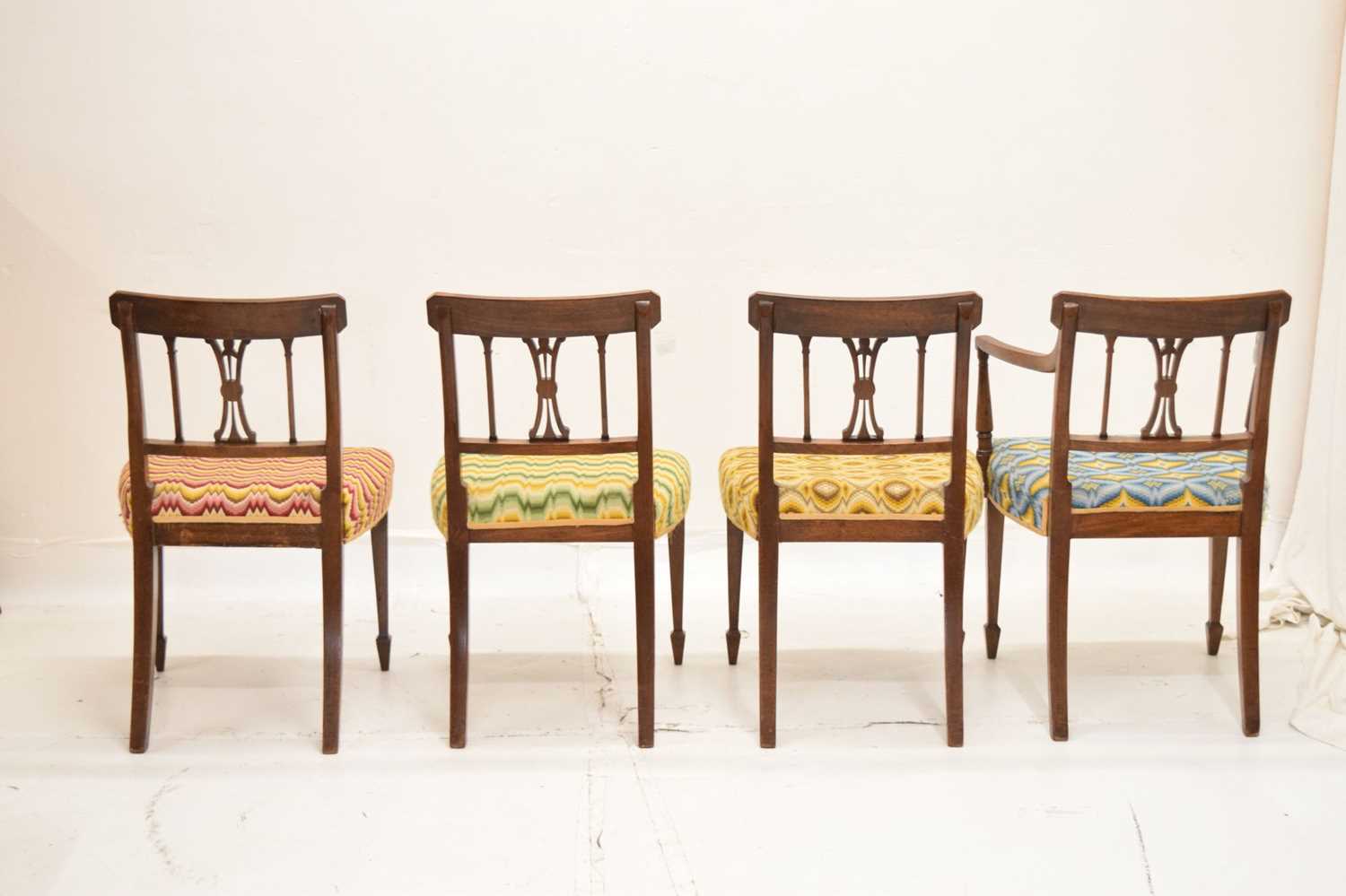 Set of eight Regency mahogany inlaid dining chairs - Image 8 of 20