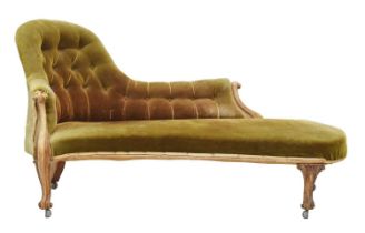 Victorian button back chaise longue