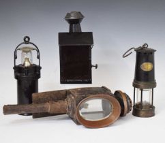 Four lamps including G.P.O type 3 miner's lamp (Gateshead-on-Tyne)