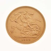 Elizabeth II gold sovereign, 1999
