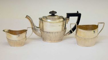 Edward VII batchelor's silver three-piece tea set
