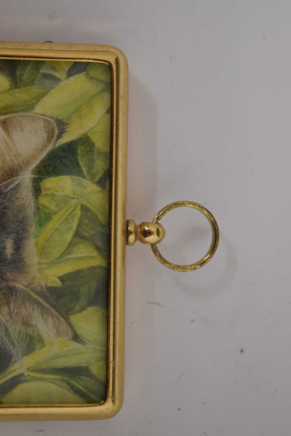 20th century watercolour miniature of a tabby cat - Image 2 of 5