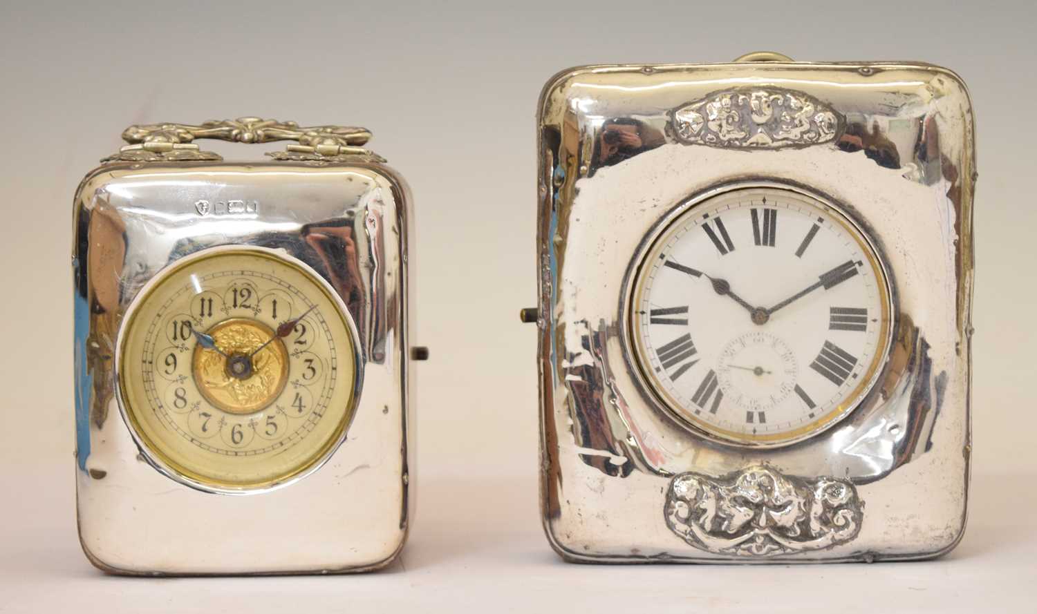 Goliath pocket watch with desk stand, and a desk clock