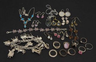 Quantity of silver and costume jewellery