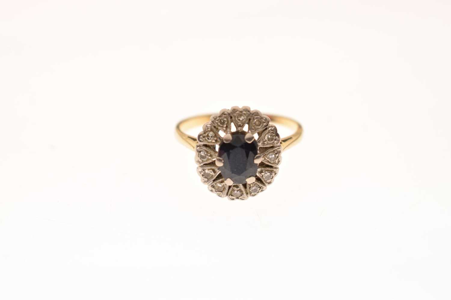 Sapphire and diamond cluster ring - Image 2 of 5