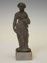 Cast metal figure of a maiden